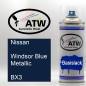 Preview: Nissan, Windsor Blue Metallic, BX3: 400ml Sprühdose, von ATW Autoteile West.